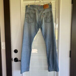Levis 502 Regular Taper Jeans Light Wash Vintage Style Mens 30x30 Denim